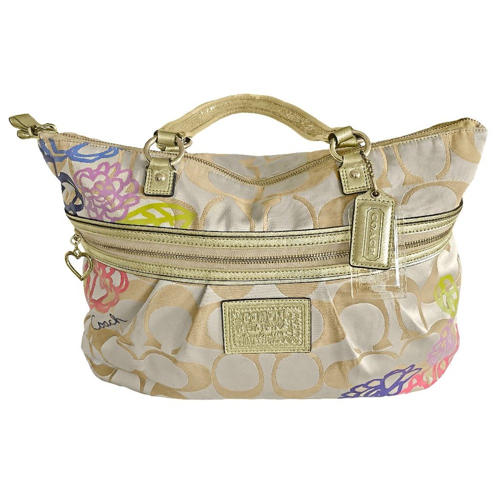 Coach Signature Daisy Poppy C Floral Glam Tote